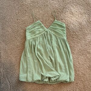 Abercrombie & Fitch Sage Green Smocked Spaghetti Strap Dress